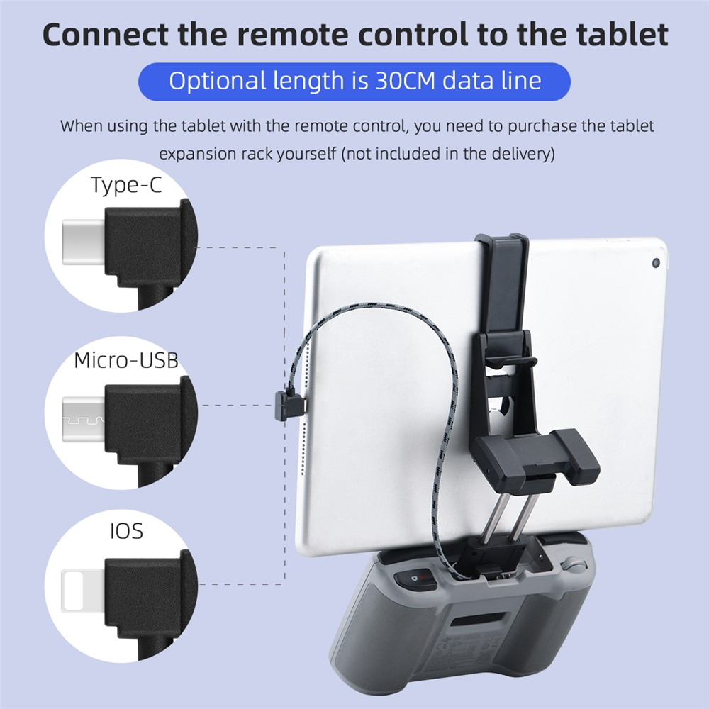 EWB8464 30cm Remote Control Data Connected Cable Cord for DJI Mavic Air 2/Mini 2/Pocket 2/Osmo Pocket - Type-C-3