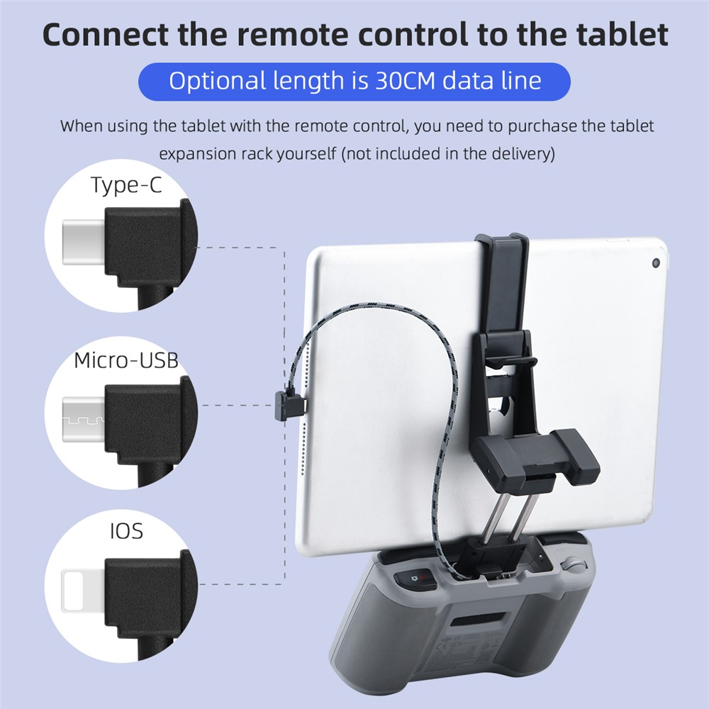 EWB8464 Dados de Controle Remoto de 30cm Conectados Cabos Conectados Para DJI Mavic Air 2/mini 2/bolso 2/Osmo Bolso - Tipo-c