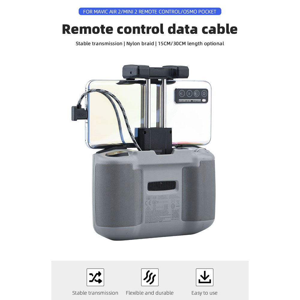 EWB8463 15cm Remote Control Data Wire Nylon Braided for DJI Mavic Air 2/Mini 2/Pocket 2/Osmo Pocket - Type-C-2