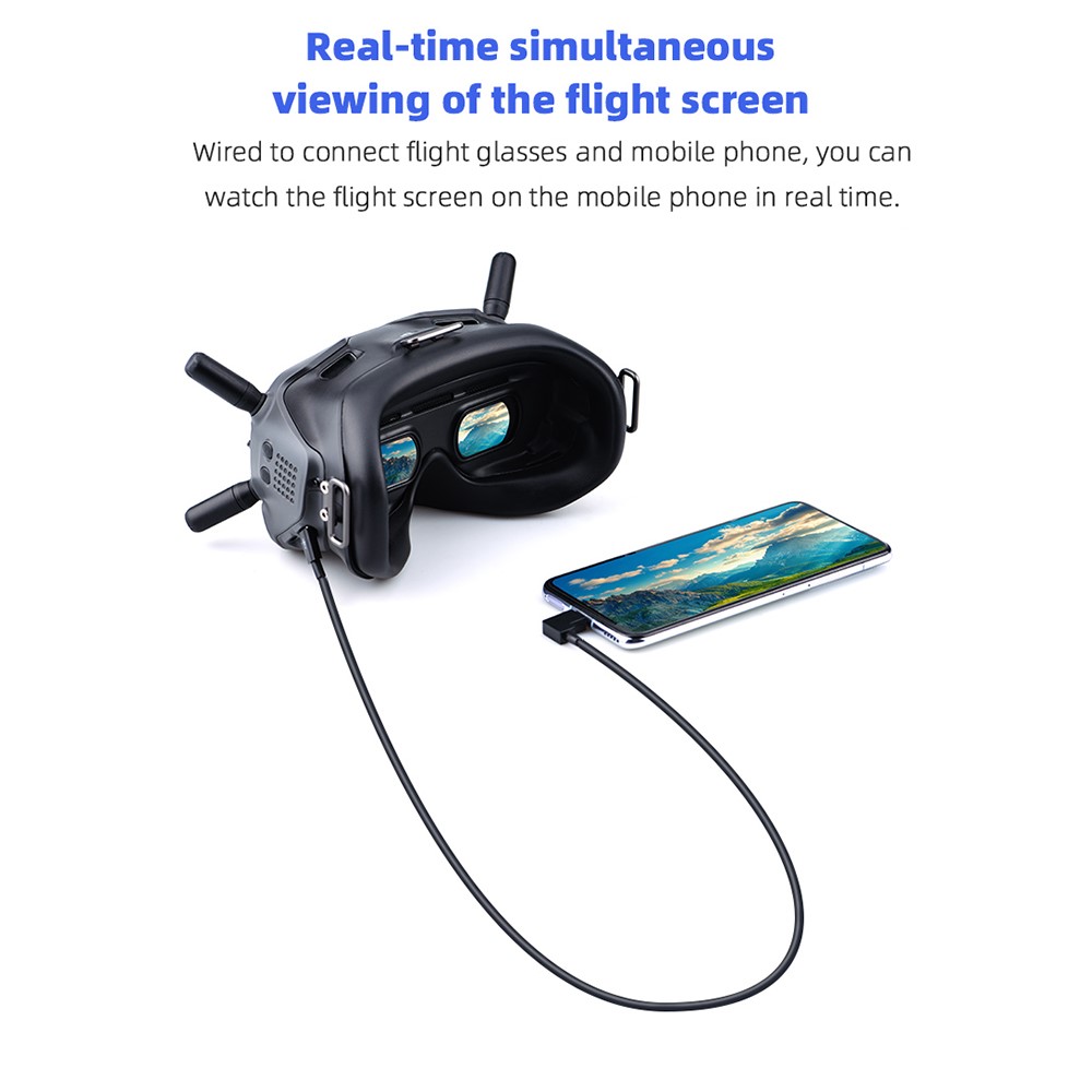 HSP6197 Phone Tablet Data Cable USB Type-C Transmission Date Line for DJI FPV Flight Glasses V2 Goggles Adapter Drone - Type-C to Type-C-2