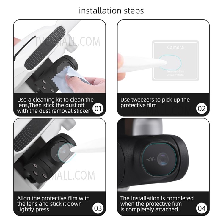 EWB8632_2 2Pcs/Pack HD Tempered Glass Camera Lens Protective Film for FIMI X8 Mini Drone-6