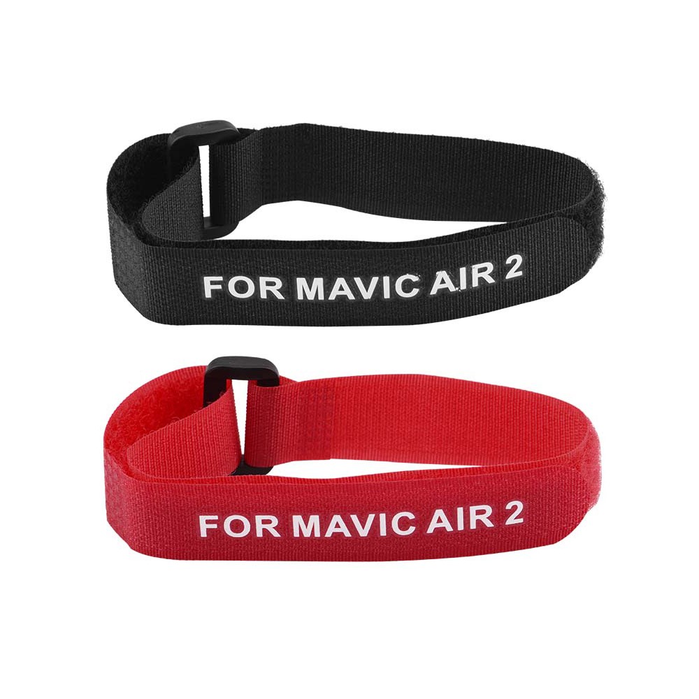 2Pcs/Set EWB7994 Propeller Blade Tape Straps Holder Fixed Belt Drone Accessory For DJI Mavic Air 2 - Red+Black-2