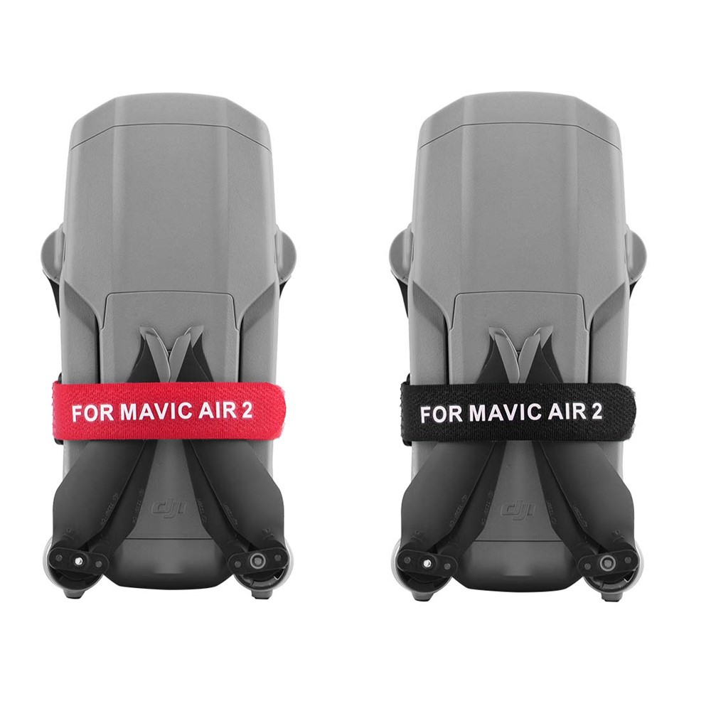 2Pcs/Set EWB7994 Propeller Blade Tape Straps Holder Fixed Belt Drone Accessory For DJI Mavic Air 2 - Red+Black-4