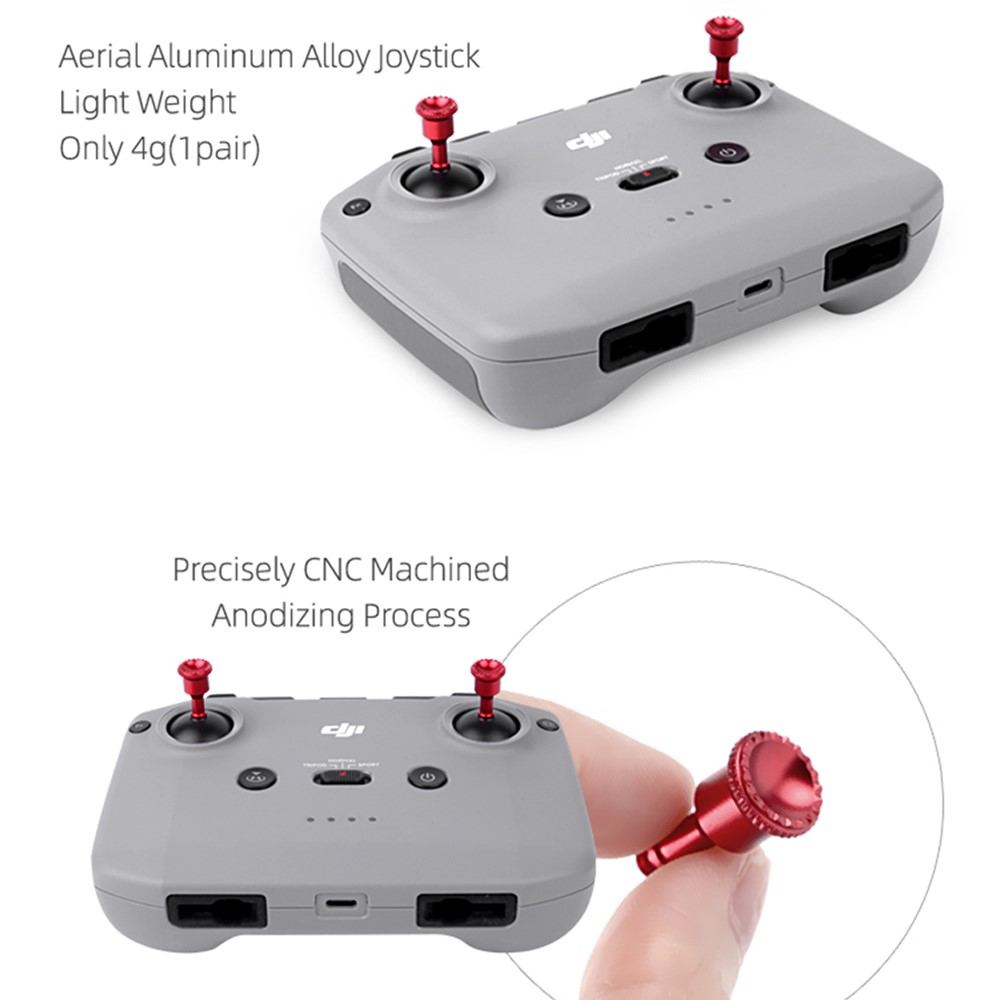 SUNNYLIFE YG9276 1 Pair Thumb Rocker Aluminum Alloy Joysticks for DJI Mavic 3/Air 2S/Air 2/Mini 2 Controller - Black-7