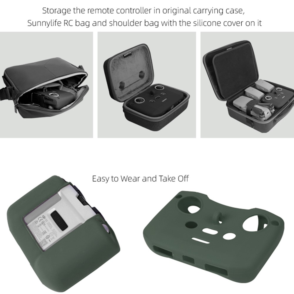 SUNNYLIFE Remote Controller Silicone Cover Protective Sleeve with Strap for DJI Mavic 3/Air 2S/Mavic Air 2/Mini 2 - Black-7