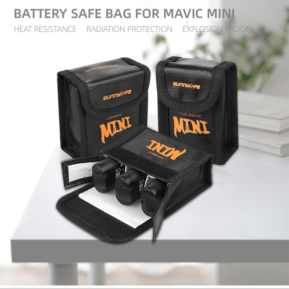 SUNNYLIFE DC294 Explosion-Proof Battery Safe Bag Fireproof Batteries Protective Storage Case for DJI Mini SE/2/Mavic Mini (1Pc Battery Version)-3