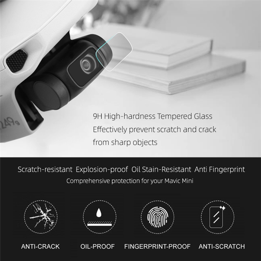 SUNNYLIFE 2Set Anti-Scratch Lens Screen Protector for DJI Mini SE/Mini 2/Mavic Mini Crystal Clear 9H Hardness Tempered Glass Lens Saver Drone Accessories-3