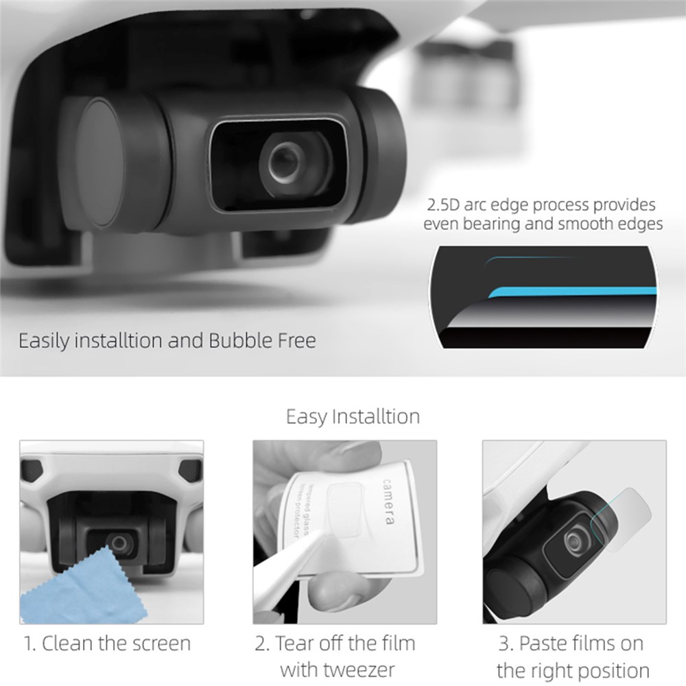 SUNNYLIFE 2Set Anti-Scratch Lens Screen Protector for DJI Mini SE/Mini 2/Mavic Mini Crystal Clear 9H Hardness Tempered Glass Lens Saver Drone Accessories-4