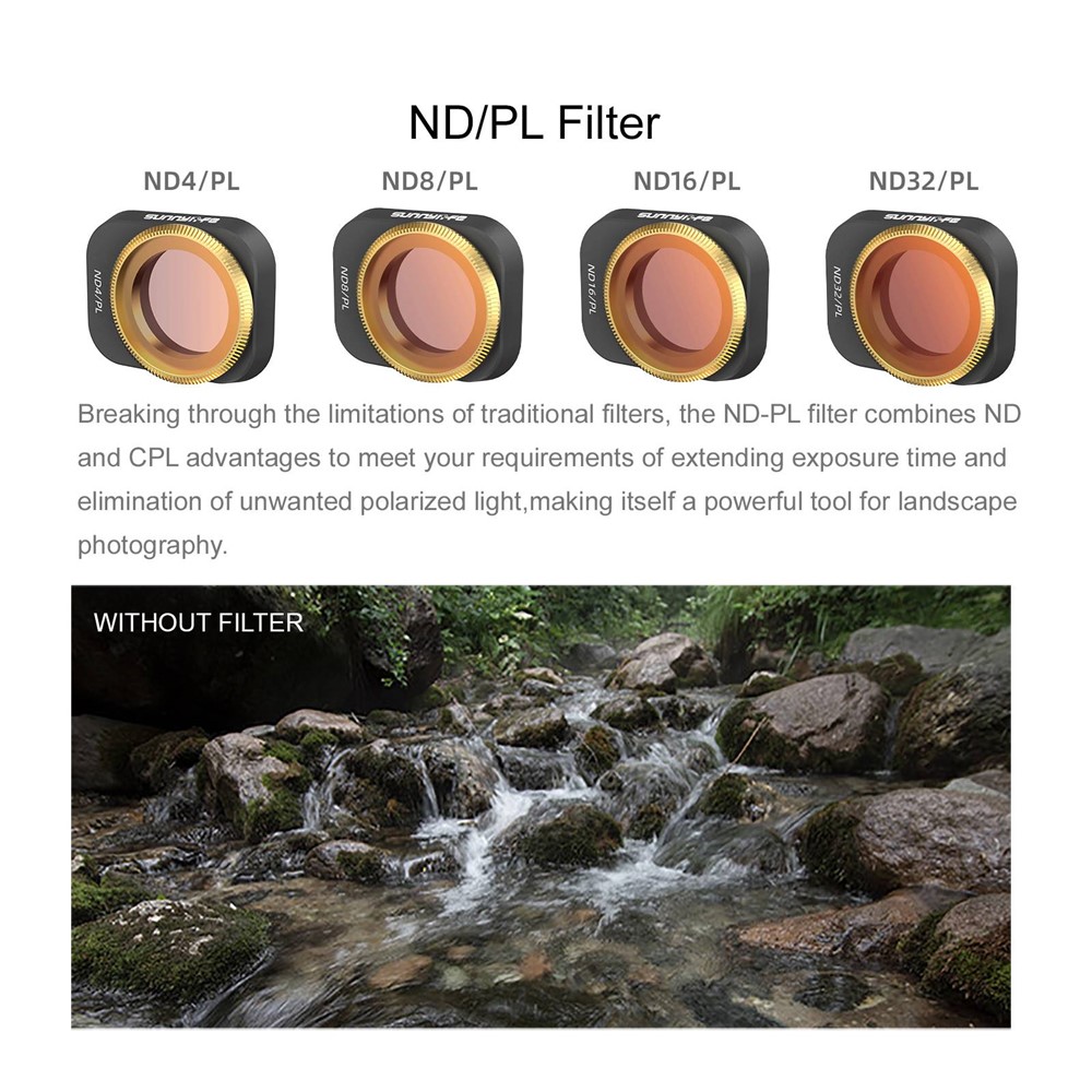 SUNNYLIFE MM3-FI416 For DJI Mini 3 Pro 4Pcs/Set ND/PL Filter Adjustable ND4/PL+ND8/PL+ND16/PL+ND32/PL Optical Glass Camera Lens Filters-5
