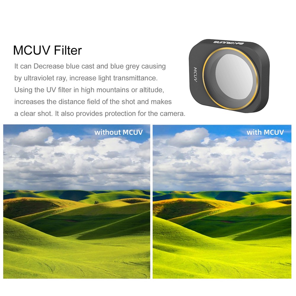 SUNNYLIFE MM3-FI418 For DJI Mini 3 Pro 4Pcs/Set MCUV+CPL+ND4+ND8 Filters Optical Glass Drone Camera Lens Filters-6