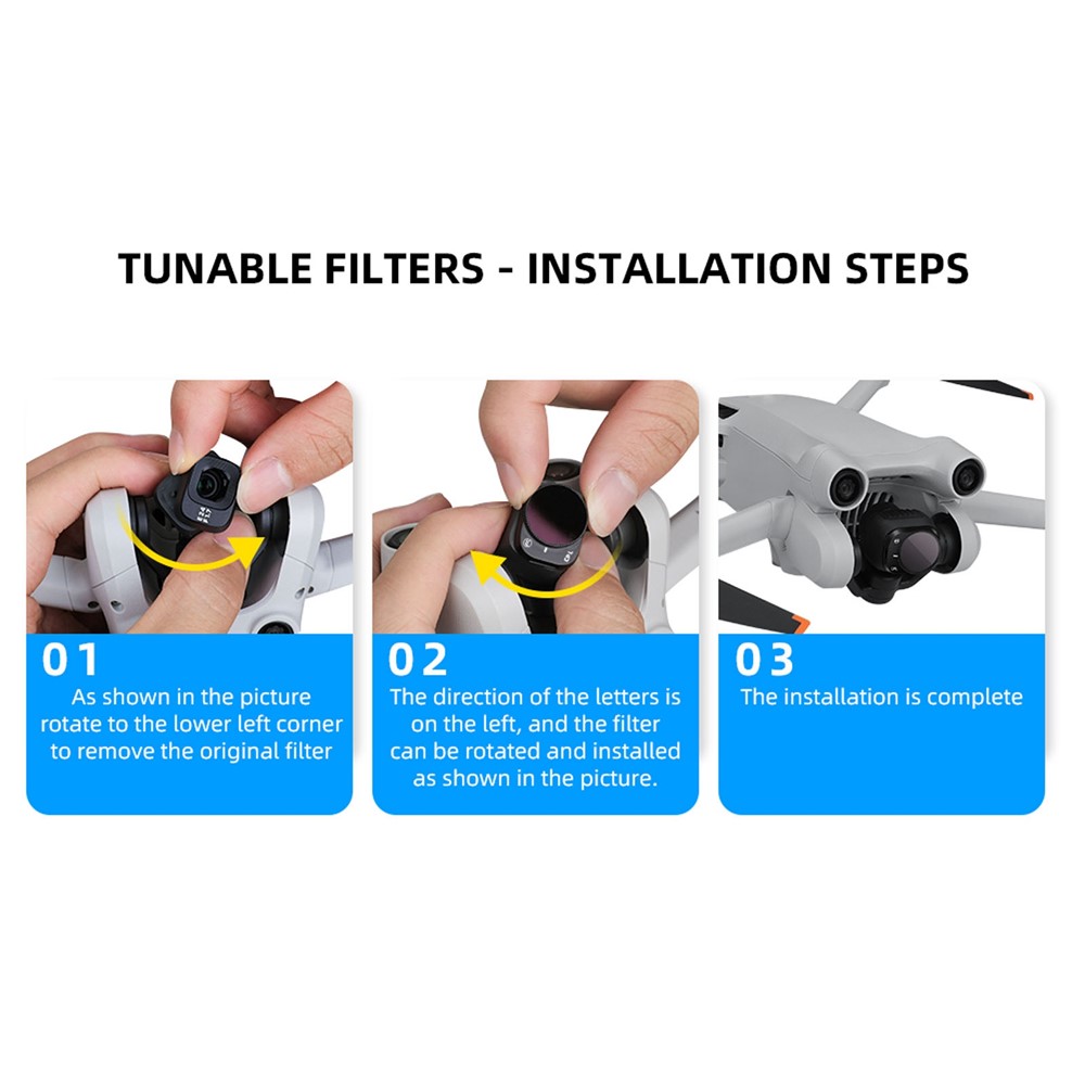 RCSTQ For DJI Mini 3 Pro 6Pcs/Set UV+CPL+ND8+ND16+ND32+ND64 Filters Aluminum Alloy + Optical Glass Camera Lens Filter-12