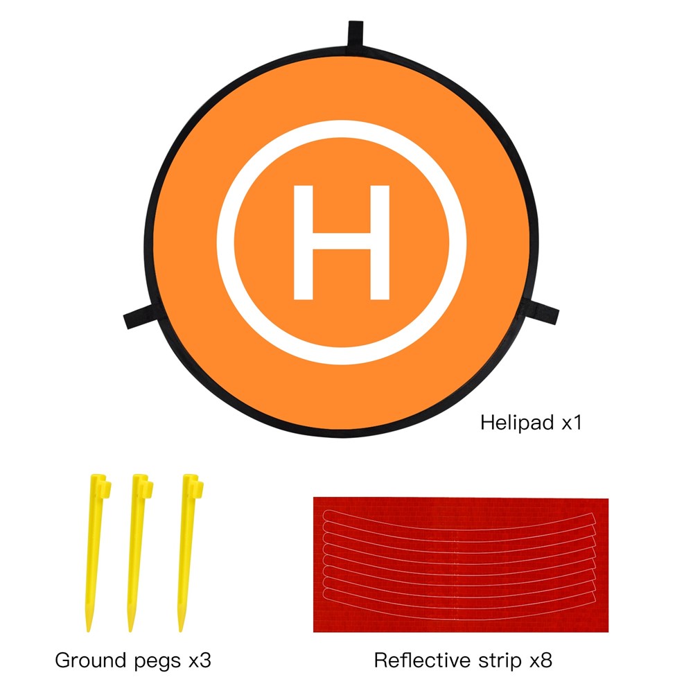 QISYKER DAPARK55 55cm Round Drone Parking Apron Landing Pad with Ground Pegs and Reflective Strips-14
