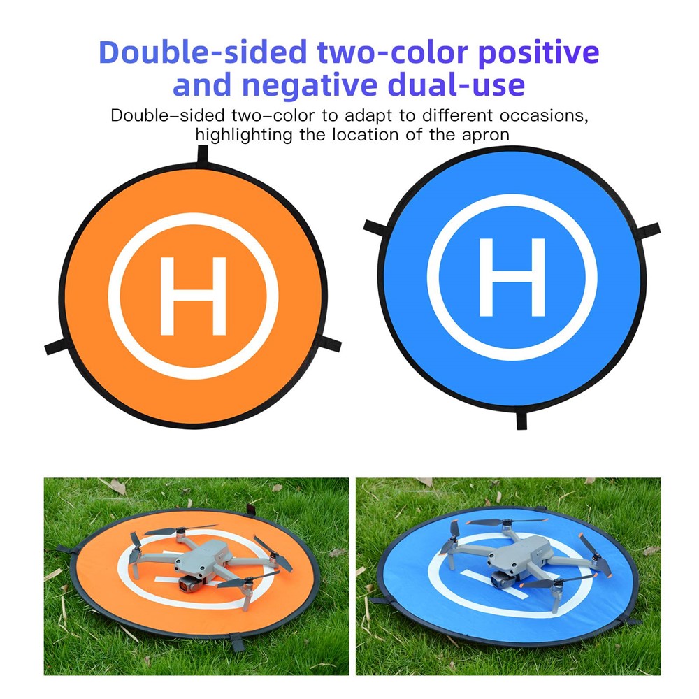 QISYKER DAPARK55 55cm Round Drone Parking Apron Landing Pad with Ground Pegs and Reflective Strips-3