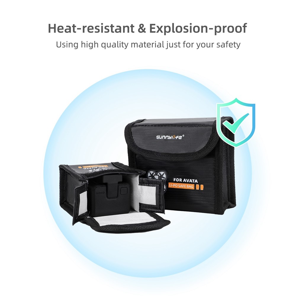 SUNNYLIFE AT-DC478 For DJI Avata 2-Battery Safety Storage Bag Explosion-proof Heat Resistant Lithium Battery Protective Pouch-2