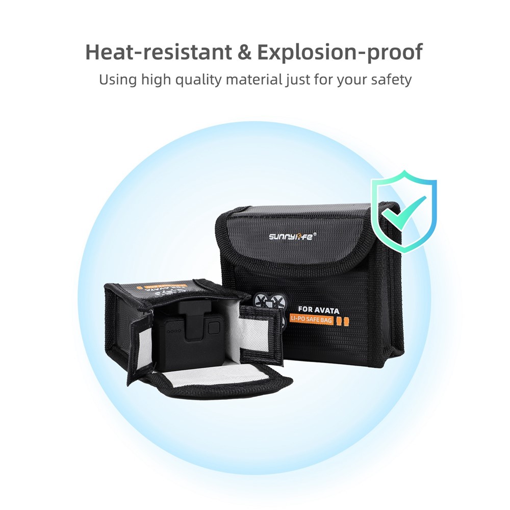 SUNNYLIFE AT-DC479 For DJI Avata 3-Battery Safe Bag Explosion-proof Heat Resistant Lithium Battery Storage Pouch-3