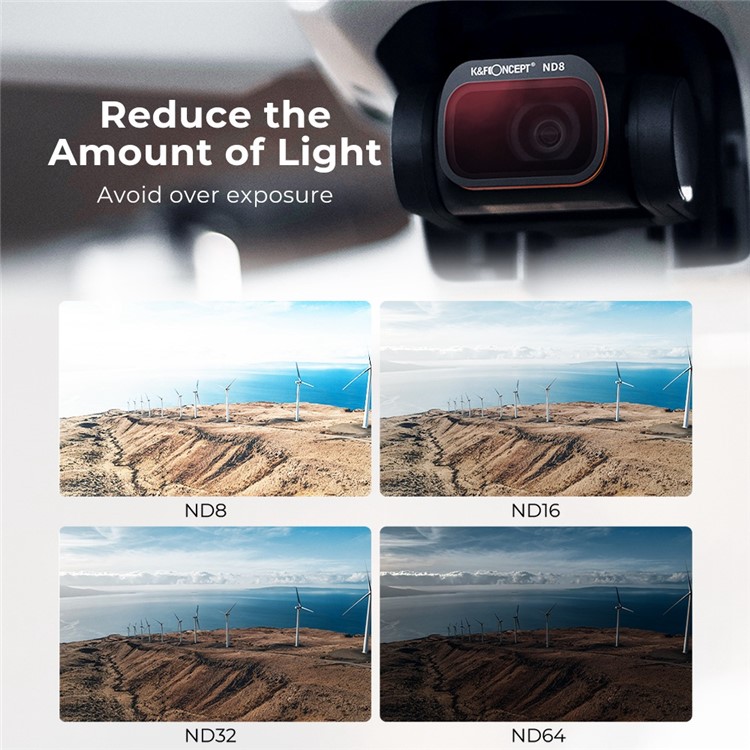K&F Concept SSKU.1865 Pour DJI Mavic Mini 1 / Mini 2 / Ensemble de Filtre Multi-revêtement Se, 6pcs Filtres Anti-rayures uv + Cpl + Nd8 + Nd16 + Nd32 + Nd64 Filtres D'objectif HD Avec Hélice-11