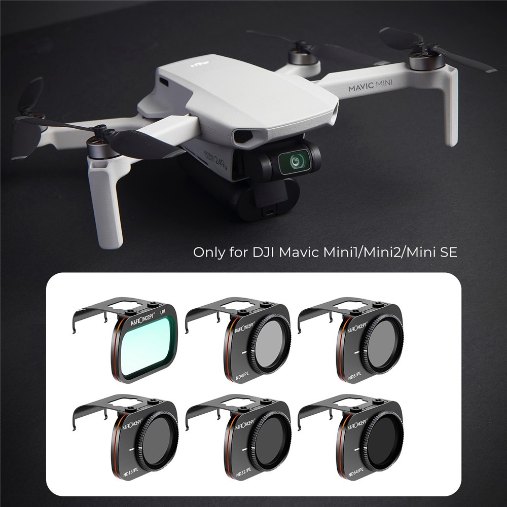 K&F CONCEPT 6Pcs For DJI Mini 1 / Mini 2 / SE 2-in-1 Filter Set, UV+ND4 / PL+ND8 / PL+ND16 / PL+ND32 / PL+ND64 / PL Multi-Coated Lens Filters-3
