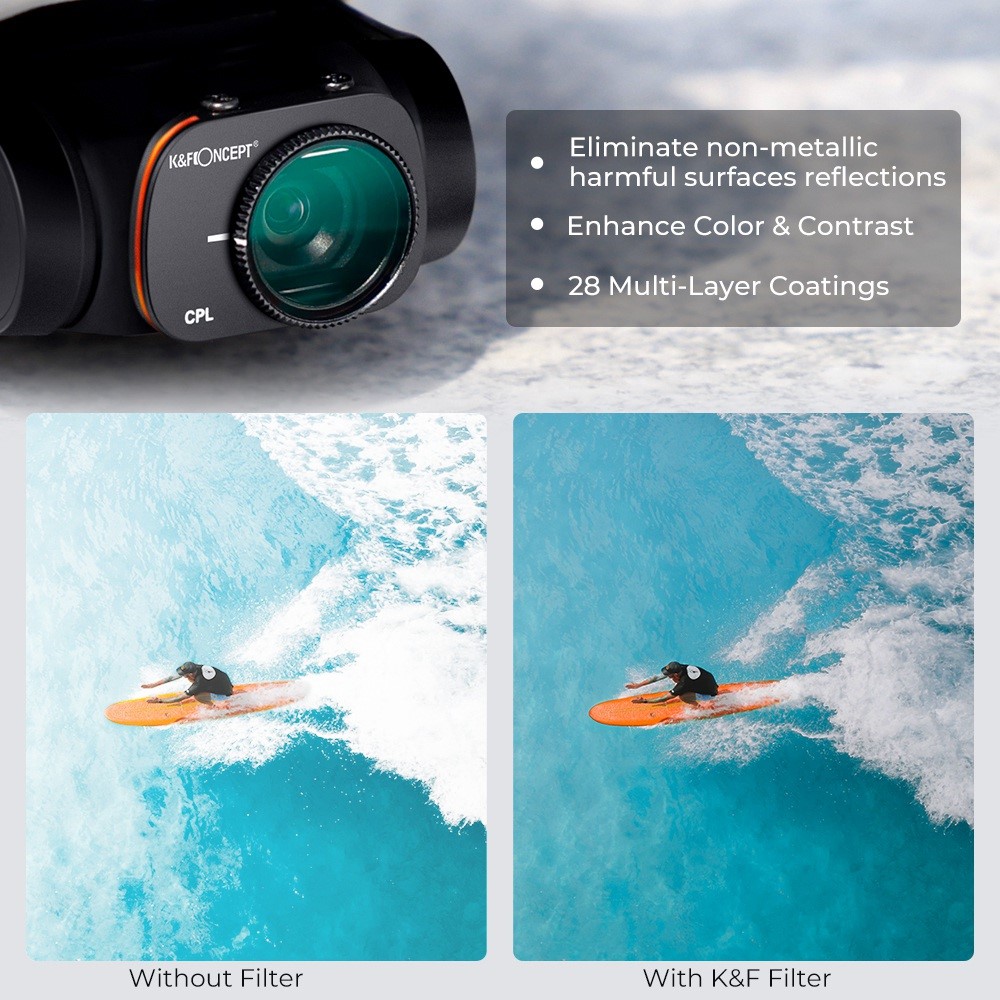 K&F CONCEPT 6Pcs Drone Filter Set for DJI Mavic Mini, UV+CPL+ND8+ND16+ND32+ND64 Multi-Coated Lens Filters-5