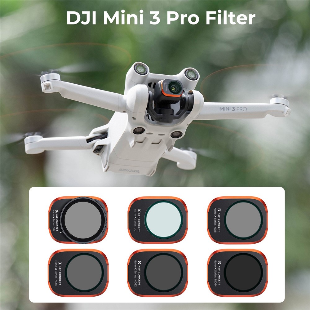 K&F CONCEPT 6Pcs For DJI Mini 3 Pro Filter Set, UV+CPL+ND8+ND16+ND32+ND64 Multi-Coated Lens Filters Drone Accessories-2