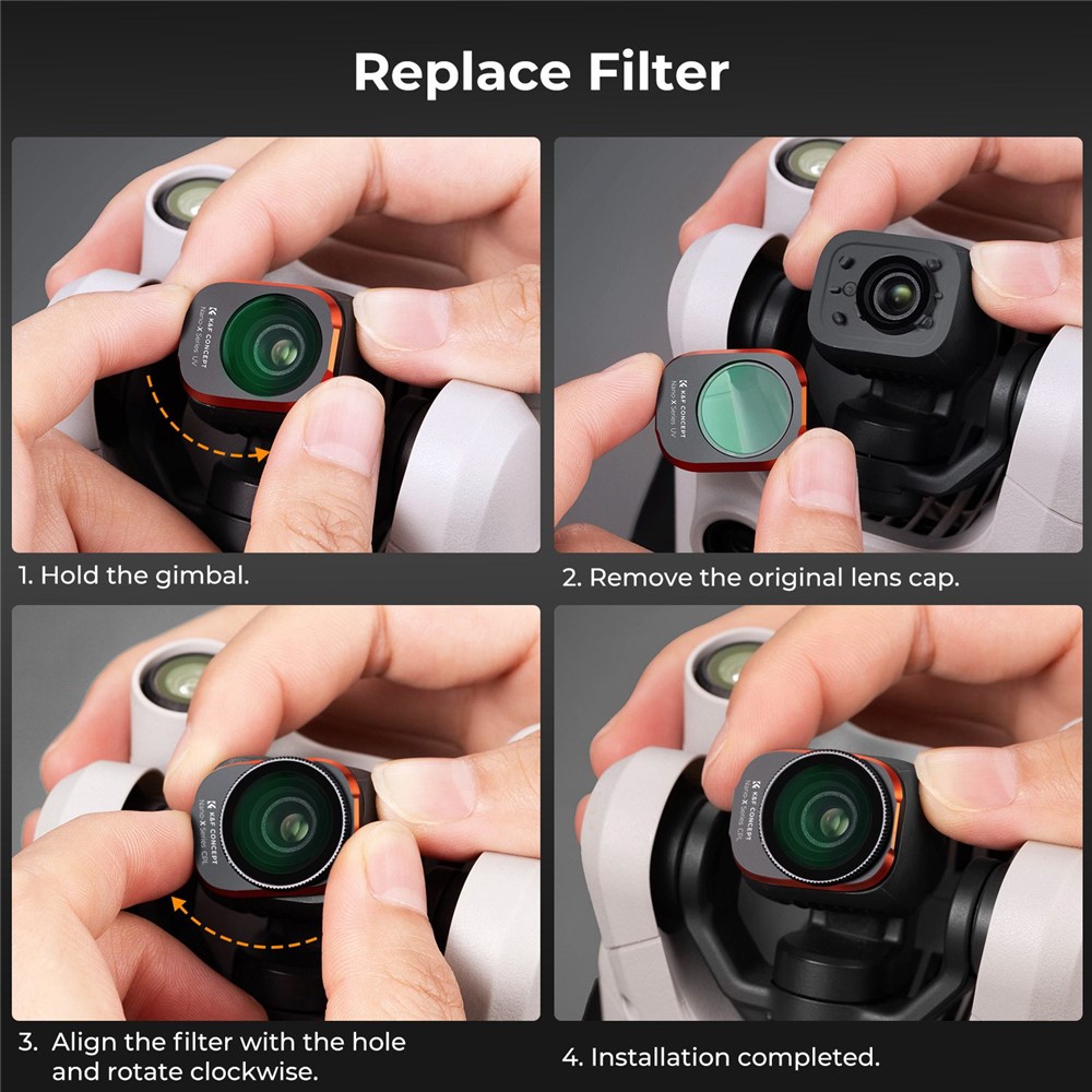 K&F CONCEPT 6Pcs For DJI Mini 3 Pro Filter Set, UV+CPL+ND8+ND16+ND32+ND64 Multi-Coated Lens Filters Drone Accessories-9