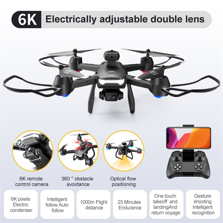 4DRC V29 360 Grados Evitación de Obstáculos ESC Dual Cámara Aeronave Aerial Posado Óptico Posicionamiento RC Dron, 1 Batería-8