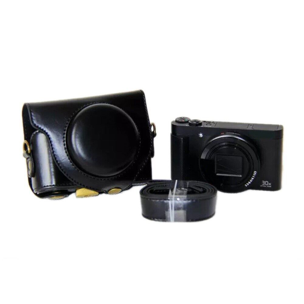 PU Leather Detachable Camera Bag Protective Case Cover with Shoulder Strap for Sony HX90/WX500 - Black-3