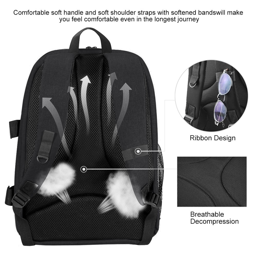 PULUZ PU5011 Portable Waterproof Scratch-proof Backpack Camera Carrying Bag - Black-4