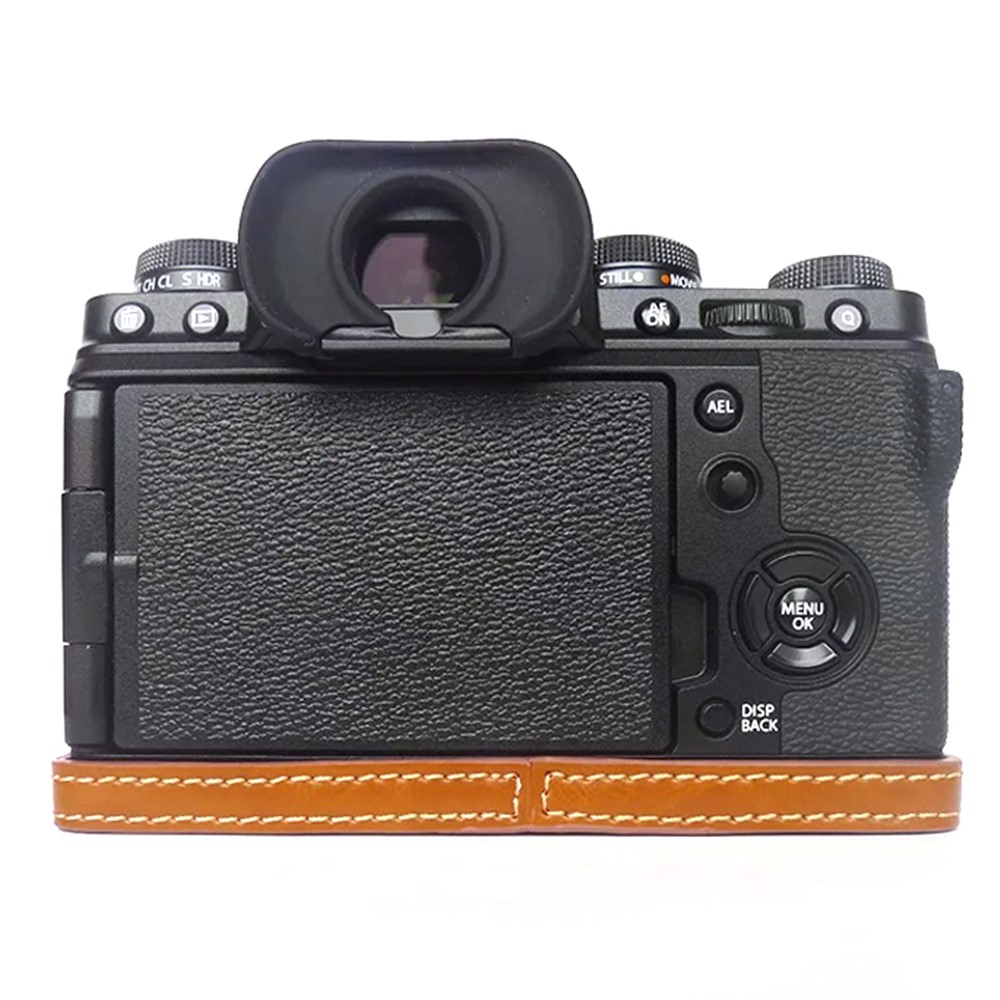 For Fujifilm X-T4 Digital Camera PU Leather Protective Bottom Case Anti-scratch Half Body Cover with Battery Opening - Brown-4
