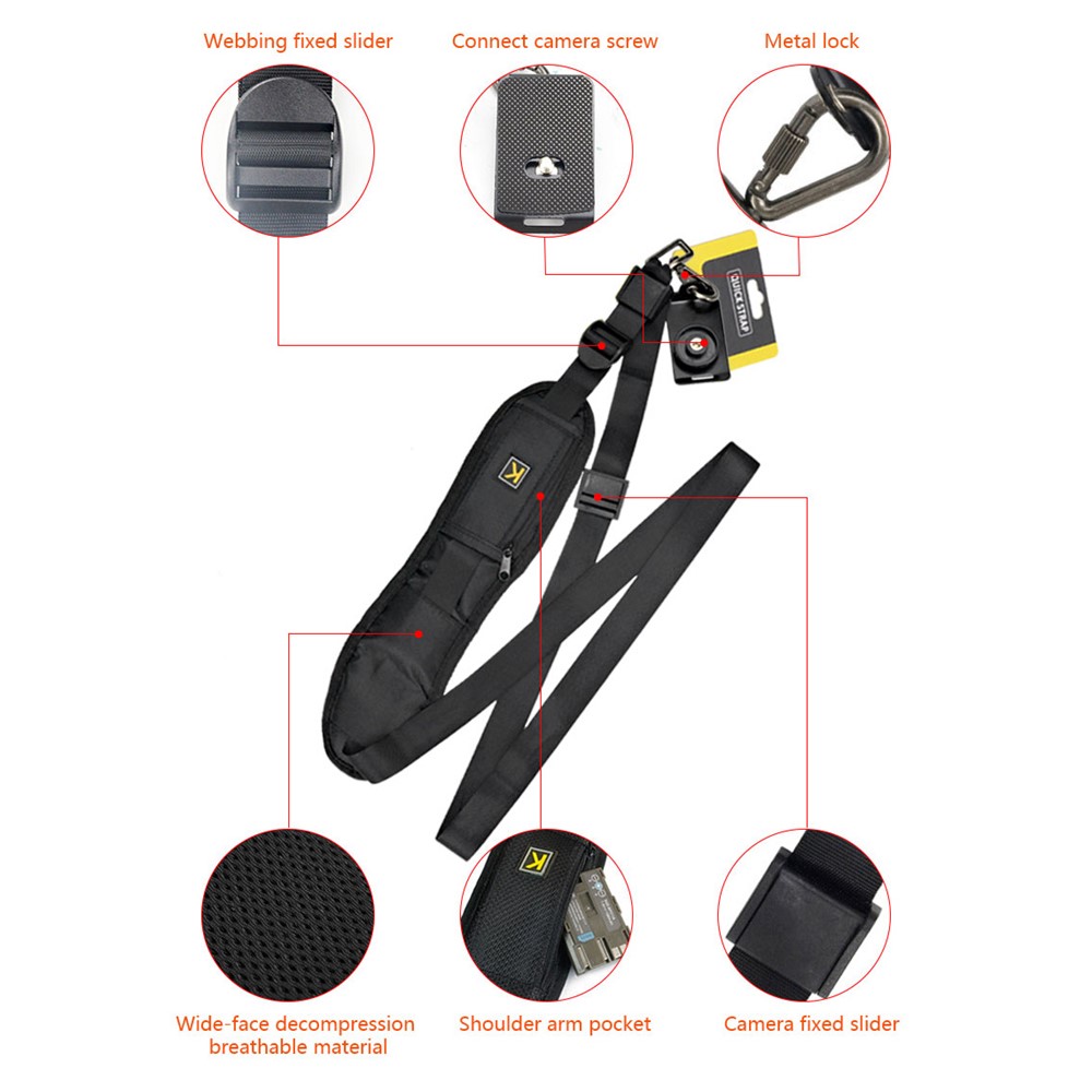 Shoulder Camera Strap for DSLR Digital SLR Camera Quick Rapid Camera Soft Pad Neck Strap Belt-3