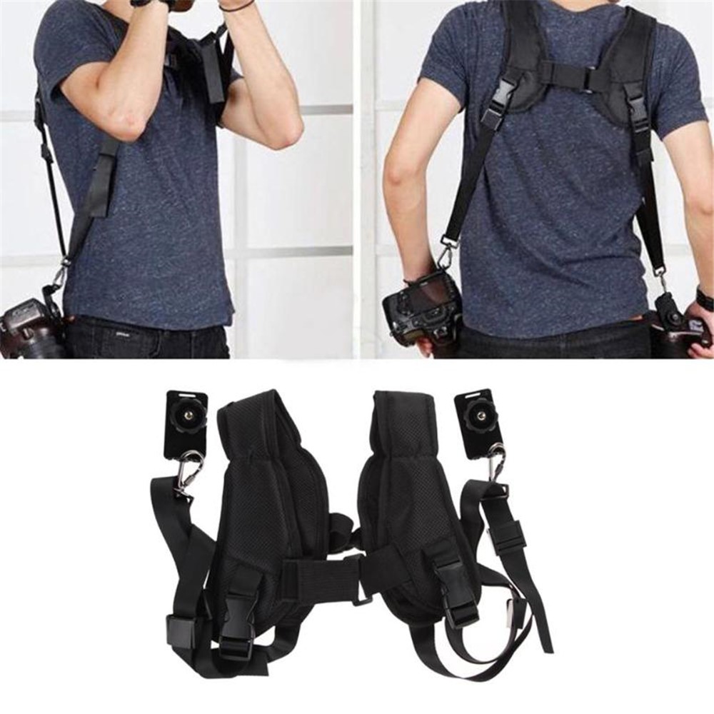 Camera Strap Adjustable Double Shoulder Harness Soft Pad Quick Rapid Sling Neck Belt for SLR Camera-1