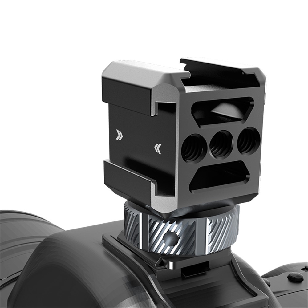 TELESIN TE-CEB-001 1/4 Screw Hole Three-Head Cold Shoe Mount Adapter SLR Mirrorless Camera LED Light Monitor Expansion Bracket-9