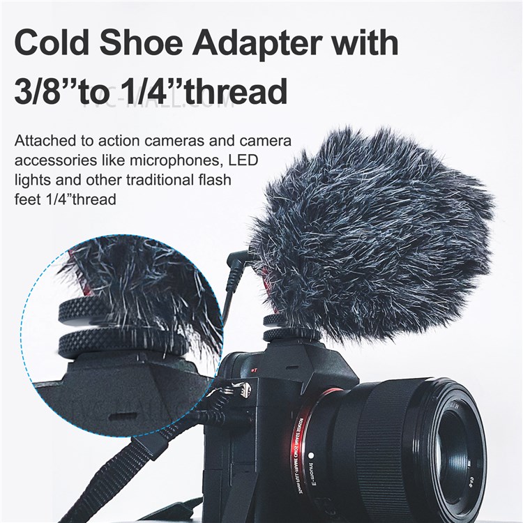 TELESIN TE-CS-001 1/4 Metal Cold Shoe Mount Adapter for GoPro Action Camera DSLR Photography Accessories-2