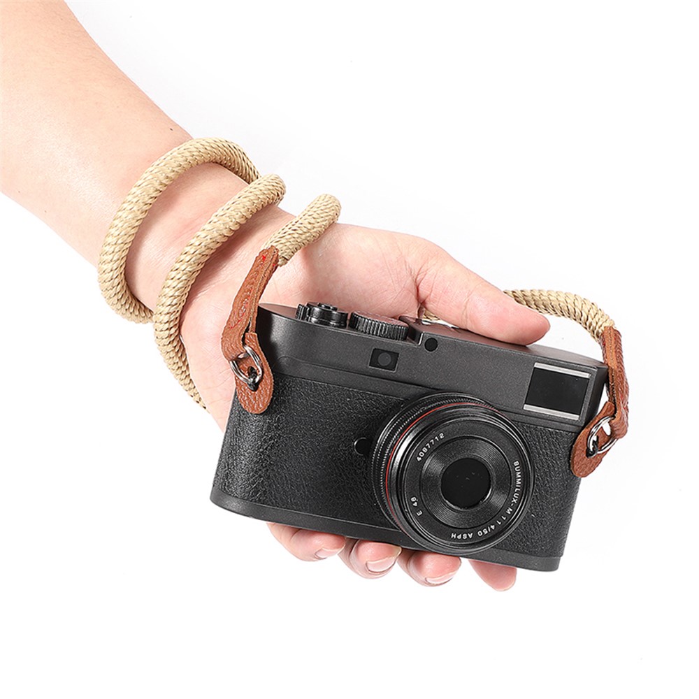 For Sony Leica Camera Wrist Strap Braided Quick Release Hand Strap Shoulder Strap - Khaki-3