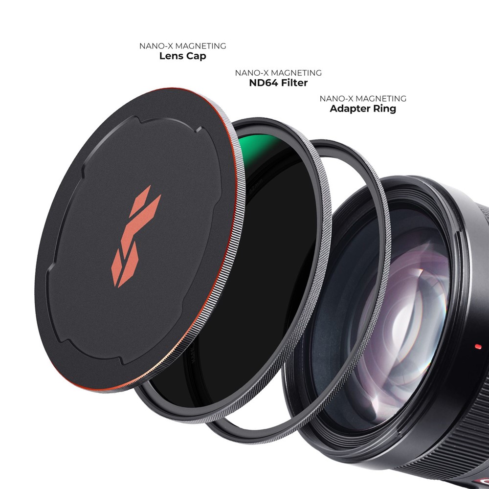 K&F CONCEPT 82mm Magnetic Pluggable ND64 Lens Filter 6-Stop Neutral Density Quick-Release Filter Waterproof Anti-Scratch Multi-Layer Coated Lens Filter-6