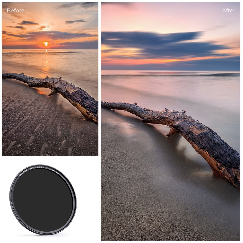 K&F CONCEPT 82mm Magnetic Pluggable ND64 Lens Filter 6-Stop Neutral Density Quick-Release Filter Waterproof Anti-Scratch Multi-Layer Coated Lens Filter-8