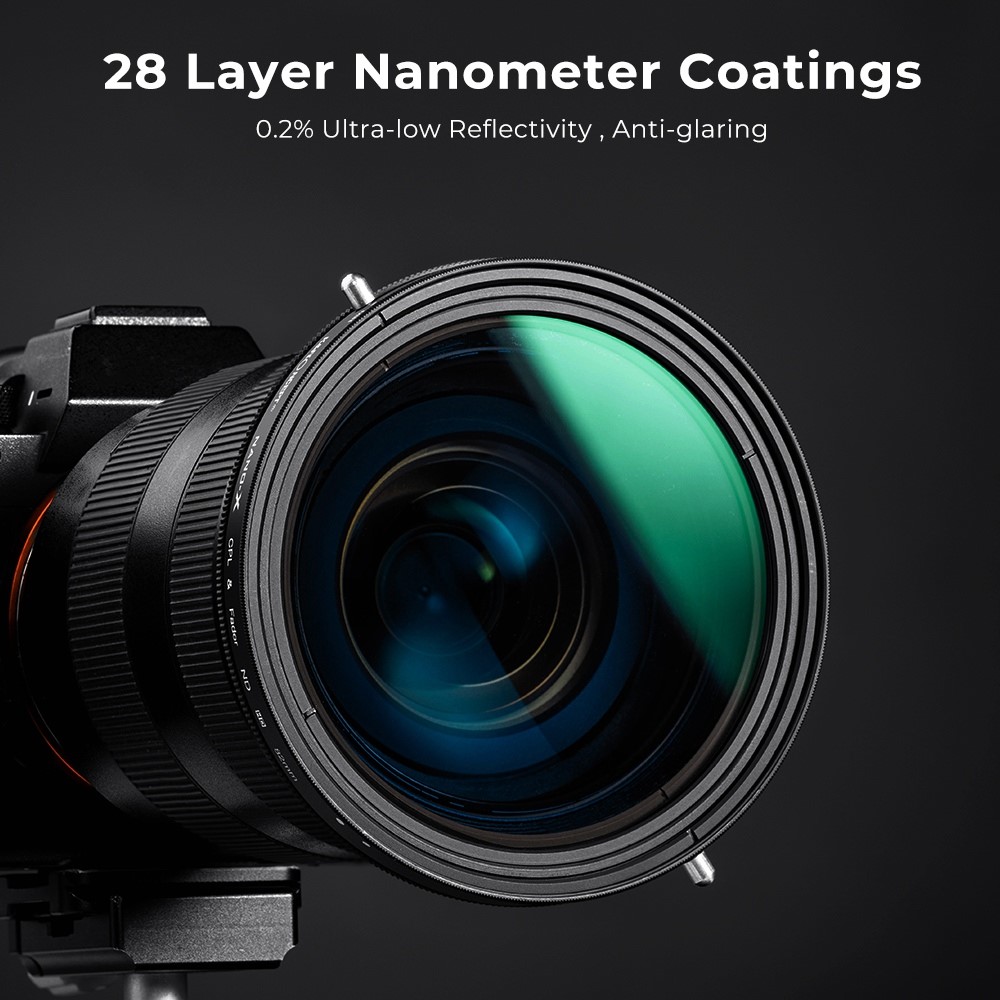 K&F CONCEPT KF01.1143 82mm Variable Fader ND2-ND32+CPL Circular Polarizing Filter 2-in-1 for Camera Lens No X Spot Coated Filter-6