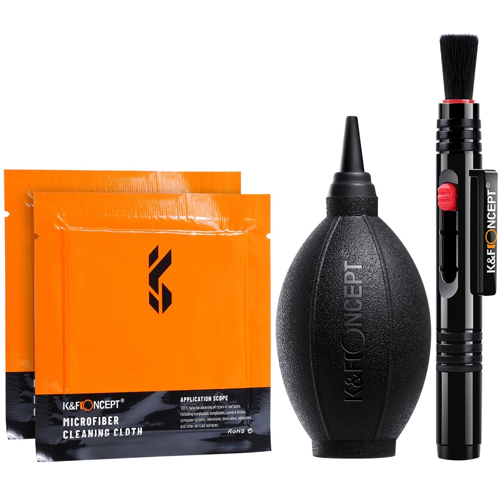 K&F CONCEPT 4Pcs / Set Camera Cleaning Kits Air Blower+Lens Cleaning Pen+Cleaning Cloth for Camera Lenses / Filters / Sensor / Screen-1