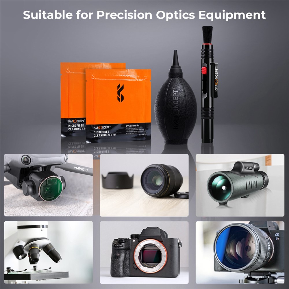 K&F CONCEPT 4Pcs / Set Camera Cleaning Kits Air Blower+Lens Cleaning Pen+Cleaning Cloth for Camera Lenses / Filters / Sensor / Screen-7