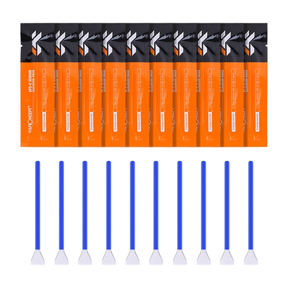 K&F CONCEPT 10Pcs 16mm Cleaner Swab + 20ml Cleaning Liquid for APS-C Sensor DSLR Camera Lens Cleaning Kit-11