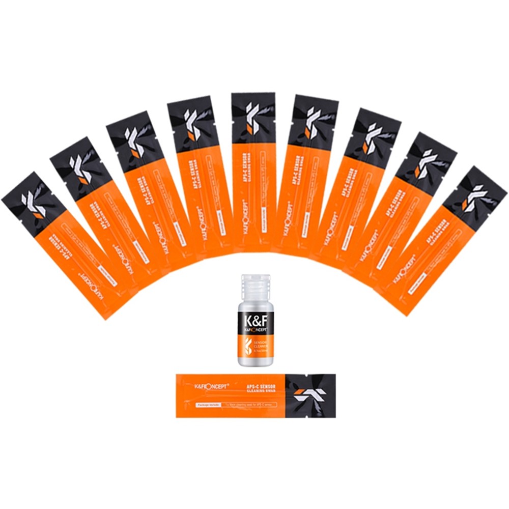K&F CONCEPT 10Pcs 16mm Cleaner Swab + 20ml Cleaning Liquid for APS-C Sensor DSLR Camera Lens Cleaning Kit-13