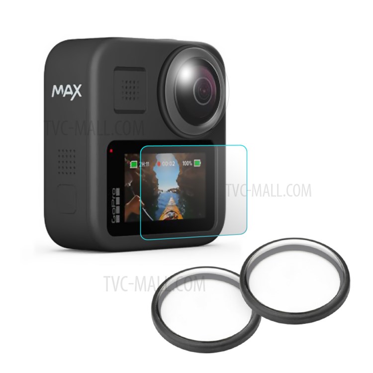 Tempered Glass Screen Protector Film + Protective Lens Cover for GoPro Max HD-2