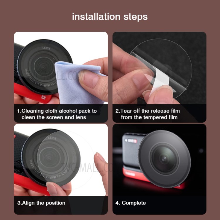 ?Tempered Glass Film Set Screen Film Leica 1-Inch Wide Angle Lens Film for Insta360 ONE R-5