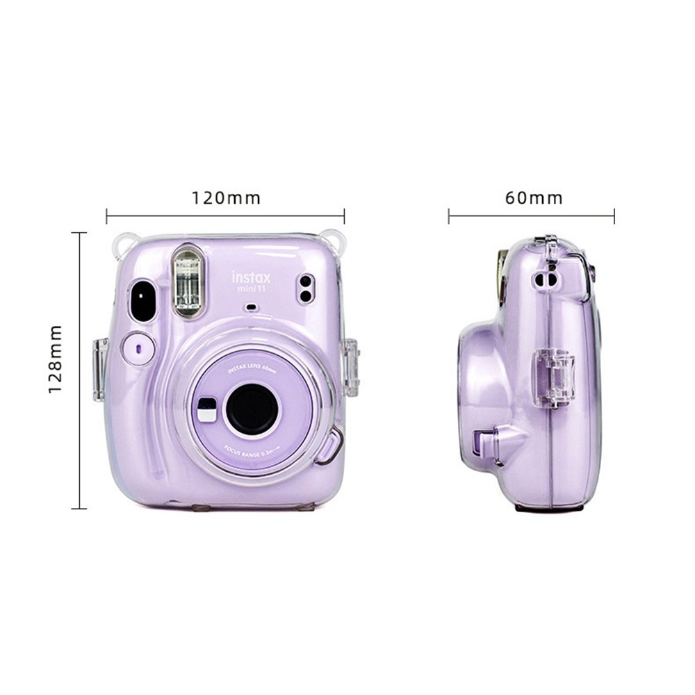 Transparent PC Camera Case with Adjustable Shoulder Strap for Fujifilm Instax Mini 11-3
