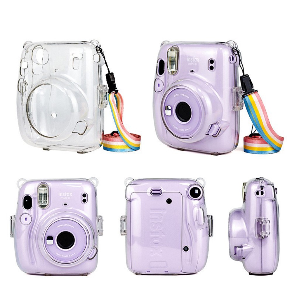 Transparent PC Camera Case with Adjustable Shoulder Strap for Fujifilm Instax Mini 11-4