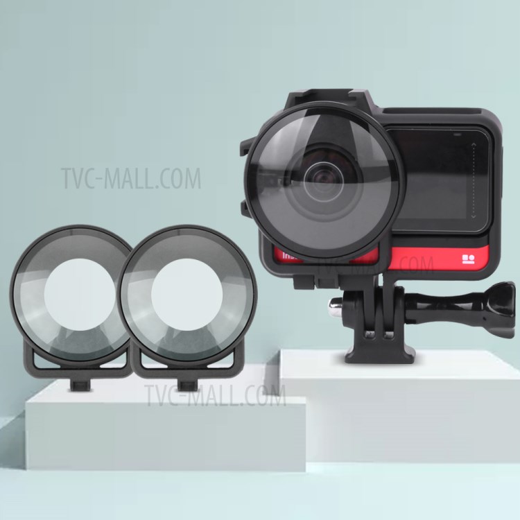 Camera Protective Frame with Cold Boot + 2Pcs Lens Cover for Insta360 ONE R-1