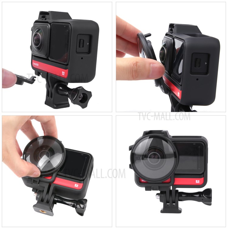 Camera Protective Frame with Cold Boot + 2Pcs Lens Cover for Insta360 ONE R-10