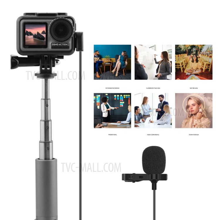 ?3.5mm Audio Video Record Lapel Microphone for DJI Osmo Action Camera for DSLR Camera Camcorder Recorder-6