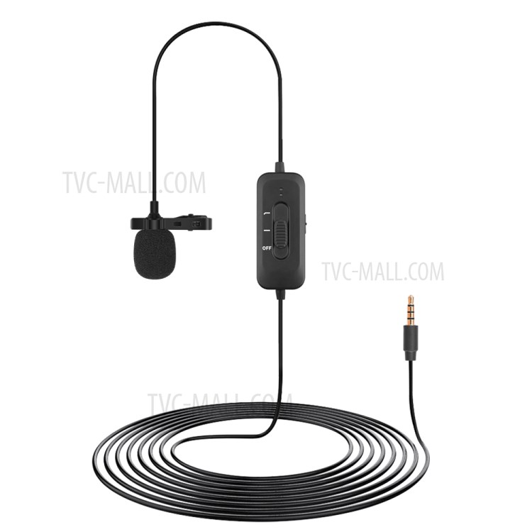 3.5mm Audio Video Record Lapel Microphone for Phone Android Mac Vlog Mic for DSLR Camera Camcorder Recorder-5