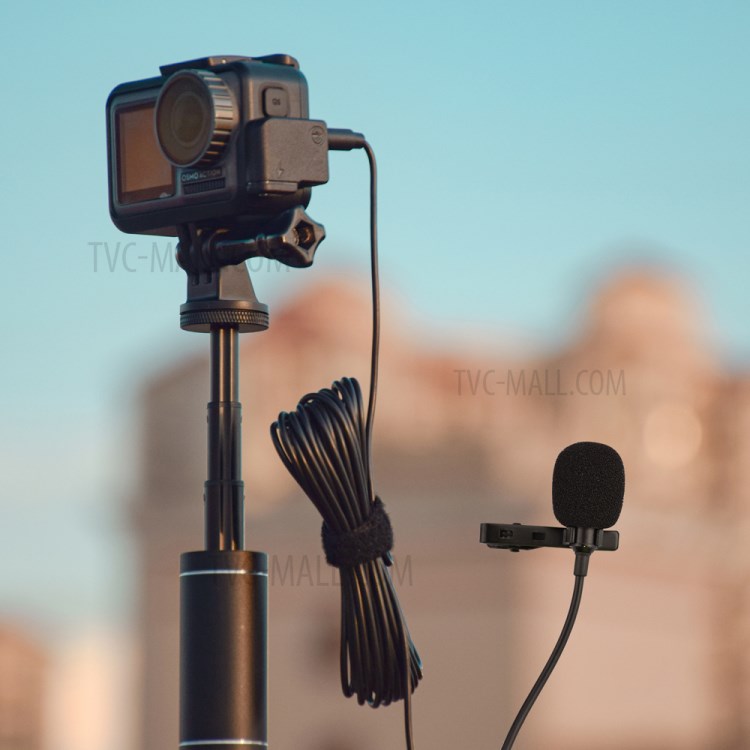 3.5mm Audio Video Record Lapel Microphone for Phone Android Mac Vlog Mic for DSLR Camera Camcorder Recorder-6