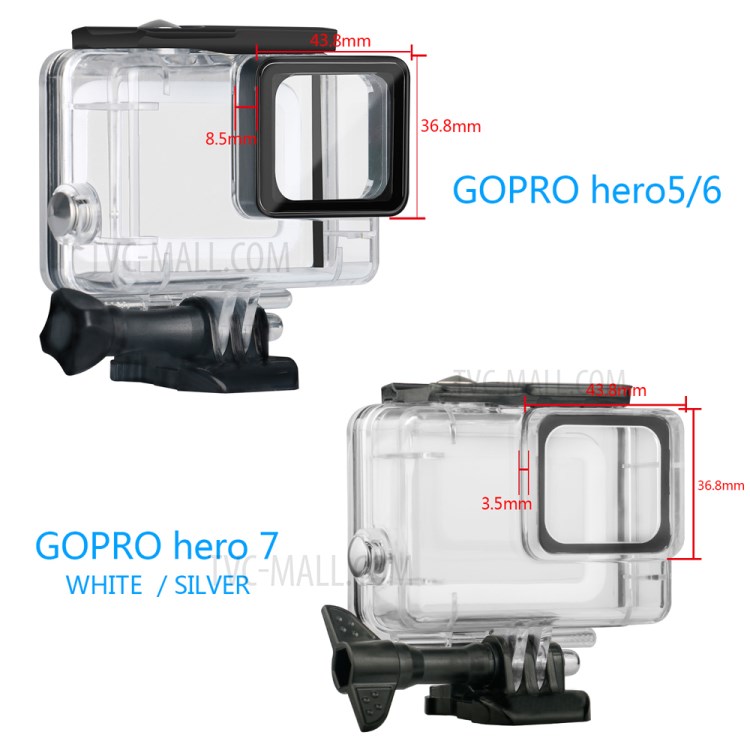 Waterproof Diving Protective Frame Case for GoPro Hero 7 Silver/White Sports Camera-11